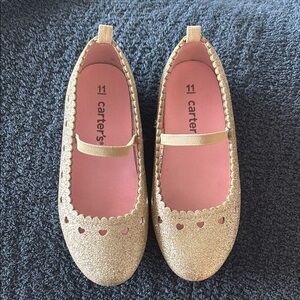 New Carters gold glitter shoes